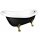 RETRO Freistehende Badewanne 175x76x84cm, Füsse bronze, schwarz/weiss