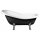 RETRO Freistehende Badewanne 175x76x84cm, Füsse Chrom, schwarz/weiss