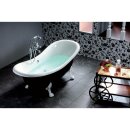 CHARLESTON Freistehende Badewanne schwarz/weiss, 188x80x71cm, Füsse weiss