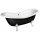 CHARLESTON Freistehende Badewanne schwarz/weiss, 188x80x71cm, Füsse weiss