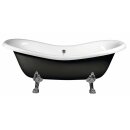 CHARLESTON Freistehende Badewanne schwarz/weiss,...