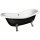 CHARLESTON Freistehende Badewanne schwarz/weiss, 188x80x71cm, Füsse Chrom