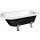 FOXTROT freistehende Badewanne schwarz/weiss, 170x75x64cm, Füsse Chrom
