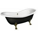 CHARLESTON Freistehende Badewanne schwarz/weiss,...