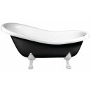 RETRO Freistehende Badewanne schwarz/weiss, 158x73x72cm,...