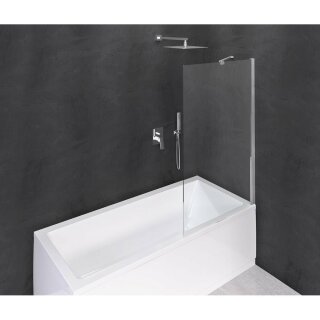 MODULAR SHOWER Wannenabtrennung 900x1500mm, Klarglas, mit Stabilisator