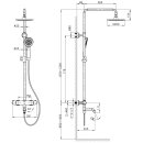 KIMURA Thermostat Duschsäule mit Wanneneinlauf, 880-1330mm, Chrom