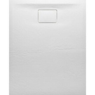 ACORA Mineralguss-Duschwanne, 120x80x3,5cm Rechteck, weiss, Steindekor