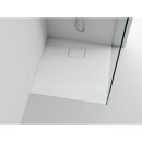 ACORA Mineralguss-Duschwanne,Quadrat 80x80x3,5cm, weiss Steindekor