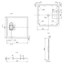 ACORA Mineralguss-Duschwanne,Quadrat 80x80x3,5cm, weiss Steindekor