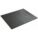 ACORA Mineralguss-Duschwanne 100x80x3,5cm Rechteck, grau, Steindekor