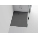 ACORA Mineralguss-Duschwanne 100x80x3,5cm Rechteck, grau, Steindekor