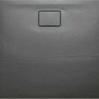 ACORA Mineralguss-Duschwanne,Quadrat 90x90x3,5cm, grau Steindekor