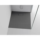 ACORA Mineralguss-Duschwanne,Quadrat 90x90x3,5cm, grau Steindekor