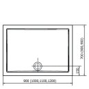 KARIA Duschwanne 120x80x4cm weiss