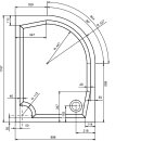 RIVA Duschwanne, Viertelkreis 120x90 cm, links