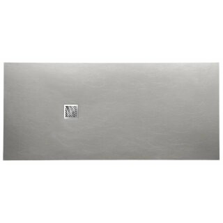 MITIA Gussmarmor-Duschwanne, Rechteck 140x90x3 cm, grau