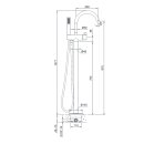 RHAPSODY Freistehende Wannenarmatur, Chrom, 1077mm hoch