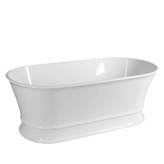 DELONIX Freistehende Gussmarmor-Badewanne 170x84x61,5cm, weiss