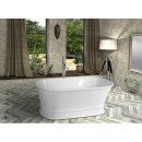 DELONIX Freistehende Gussmarmor-Badewanne 170x84x61,5cm, weiss