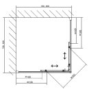 CARMEN Duschabtrennung Quadrat 800x800x1650mm, Klarglas