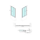 DEEP Duschtür 1000x1650mm, Klarglas