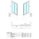 DEEP Duschtür 1300x1650mm, Klarglas