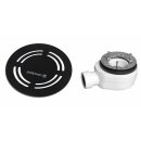 FLEXIA Duschwannensiphon, 90mm, DN40, schwarz