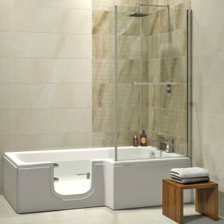 Solarna Badewanne mit Tür/Seniorenbadewanne 170x85/70cm, rechts, , mit Duschkabine