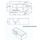 Solarna 170x85/70cm Badewanne mit Tür Seniorenbadewanne, Links,  ohne Duschkabine