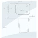 CASCADE Badewanne mit Tür/Seniorenbadewanne 169,5x70cm  Ausführung Links