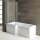 Raumspar Badewanne SYNA mit Duschzone 167,5x85/70 cm, links weiss Komplett Set