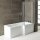 Raumspar Badewanne Syna mit Duschzone 167,5x85/70cm, rechts weiss Komplett Set
