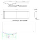 SKALI Badewanne mit Tür/Seniorenbadewanne 167,5x85/75cm Rechts-Komplett-Set