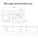 Raumsparwanne SYNA 150x85/70 cm links, mit...