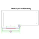 Raumsparwanne SYNA 150x85/70 cm links, mit Wannenträger und Duschkabine