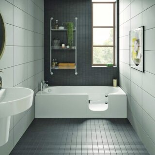 CASCADE Badewanne mit Tür/Seniorenbadewanne 150x70cm  Ausführung Rechts