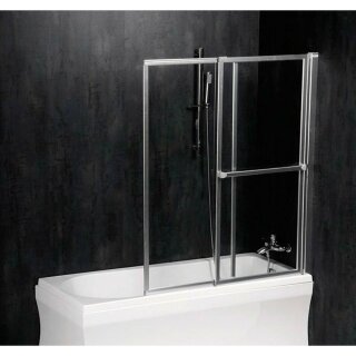 OLBIA Duschabtrennung 1230mm, Rahmen silber, Klarglas