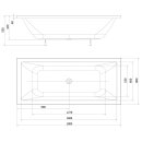 NISA Rechteckwanne 180x80x41cm, weiss, ohne Füsse