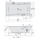 QUEST HYDRO Whirlpool-Badewanne, 180x100x49cm, weiss