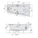 ANDRA R HYDRO Whirlpool Badewanne, 180x90x45cm, weiss