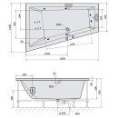 TRIANGL L HYDRO Whirlpool Badewanne, 180x120x50cm, weiss