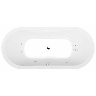 VIVA O HYDRO Whirlpool Badewanne, 175x80x47cm, weiss