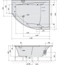 TANDEM R HYDRO Whirlpool-Badewanne, 170x130x50cm, weiss