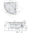 ROSANA HYDRO Whirlpool Badewanne, 150x150x49cm, weiss