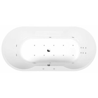 IO HYDRO-AIR Whirlpool Badewanne, 180x85x49cm, weiss