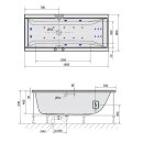 CLEO HYDRO-AIR Whirlpool-Badewanne, 180x80x48cm, weiss