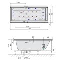CLEO HYDRO-AIR Whirlpool-Badewanne, 170x75x48cm, weiss