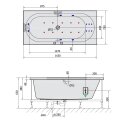ASTRA B HYDRO-AIR Whirlpool-Badewanne, 165x75x48cm, weiss