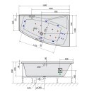 EVIA R HYDRO-AIR Whirlpool -Badewanne, 160x100x47cm, weiss